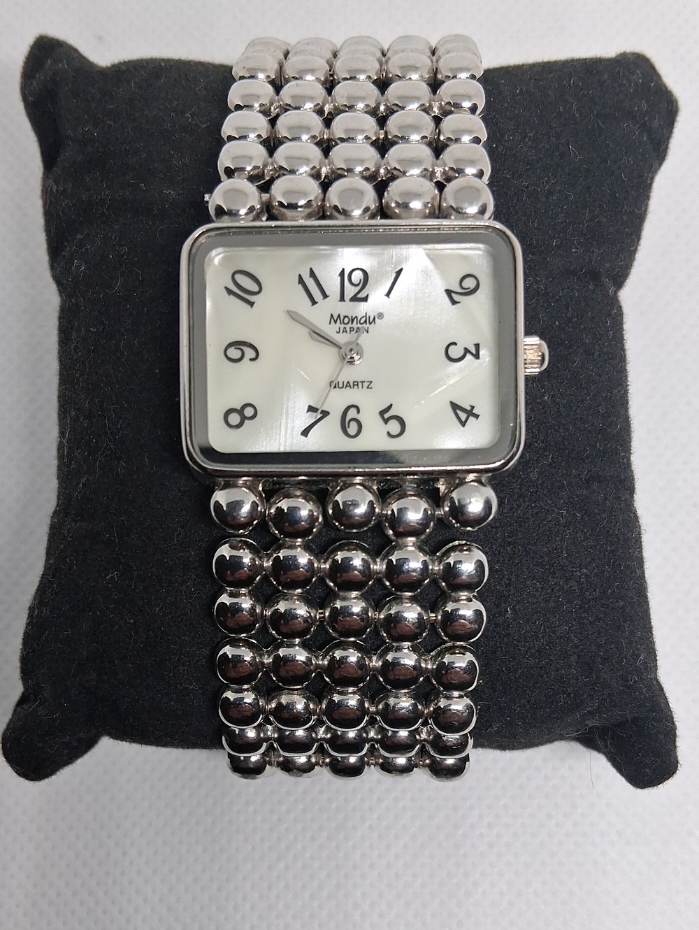 Mondani Silver Bead-Link Women's Quartz Watch - Silver